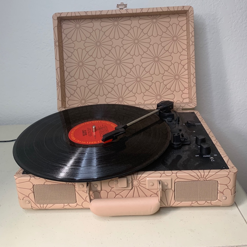 Pink Crosley Bluetooth Record Player